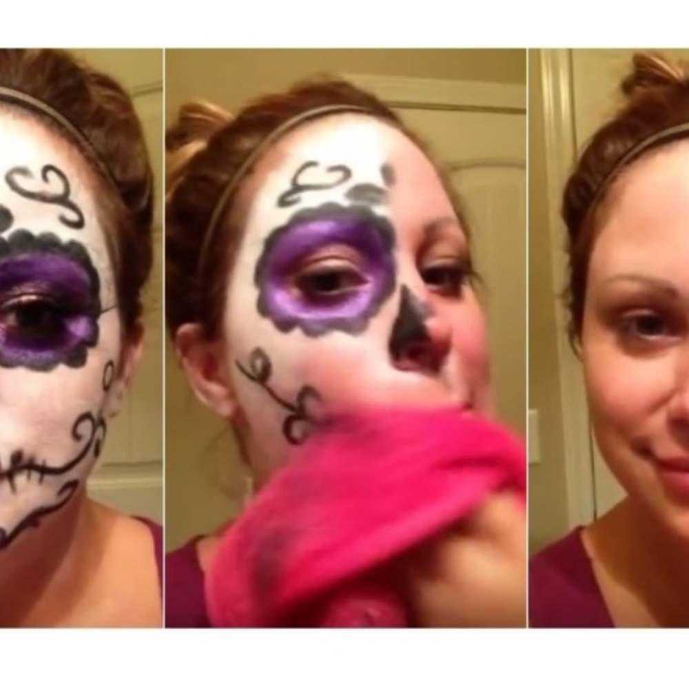 Remove makeup with JUST WARM WATER! No CHEMICALS!!